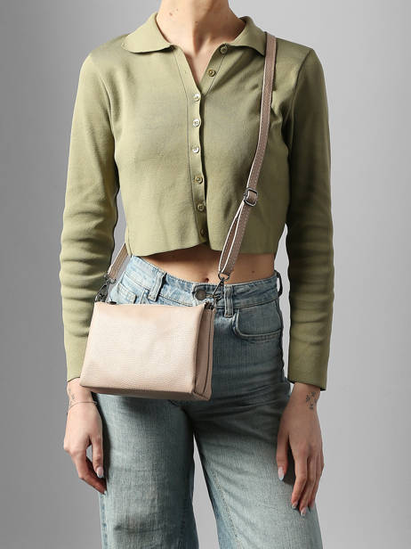 Cross Body Tas Caviar Leder Milano Beige caviar CA25065 ander zicht 1